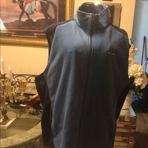😲 Columbia Unisex Navy & Light Blue Fleece Vest